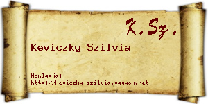 Keviczky Szilvia névjegykártya